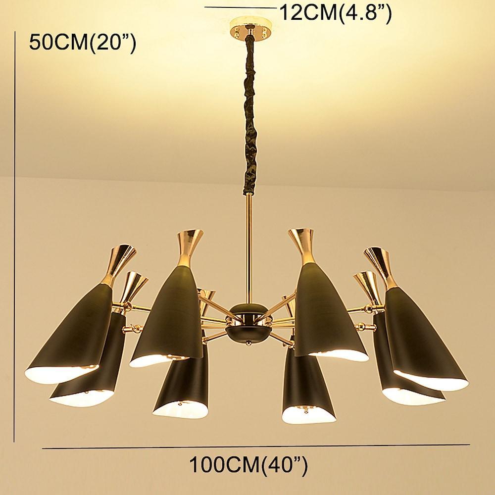 8-Light Nordic Chandelier – Electroplated Metal Candle Style