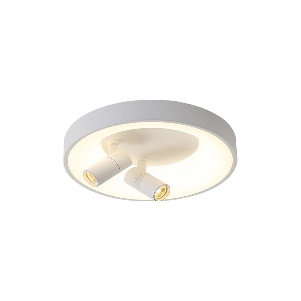 Modern LED Circle Flush Mount Light in White & Black
