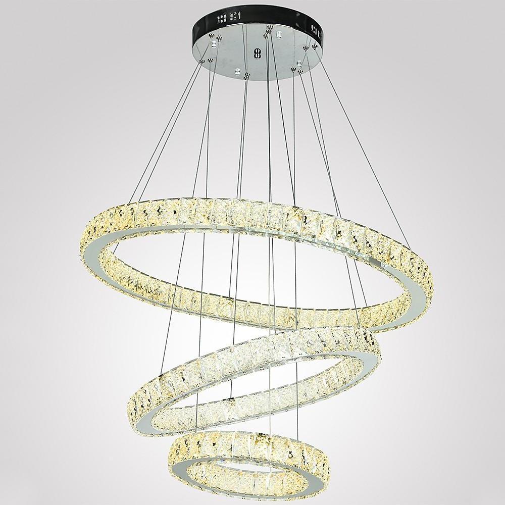Modern Geometric Circle Crystal Chandelier LED Ceiling Light