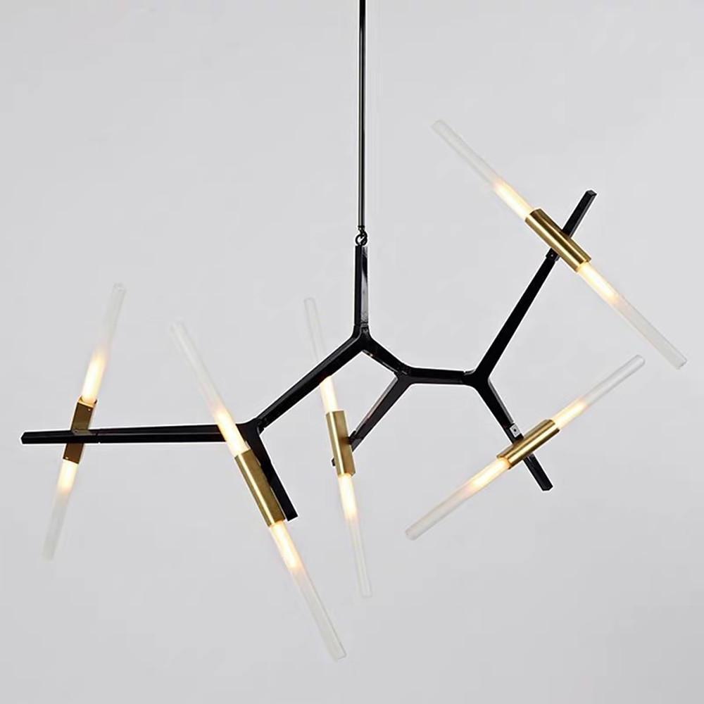 Modern Sputnik Chandelier 10-Light Glass Metal Pendant