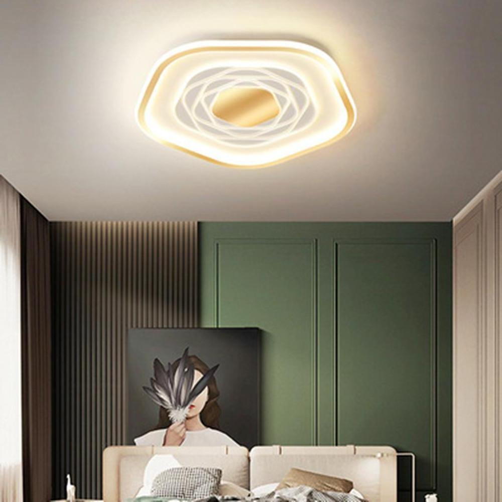 Hexagonal Abstract LED Flush Mount Ceiling Light - Acrylic Shade