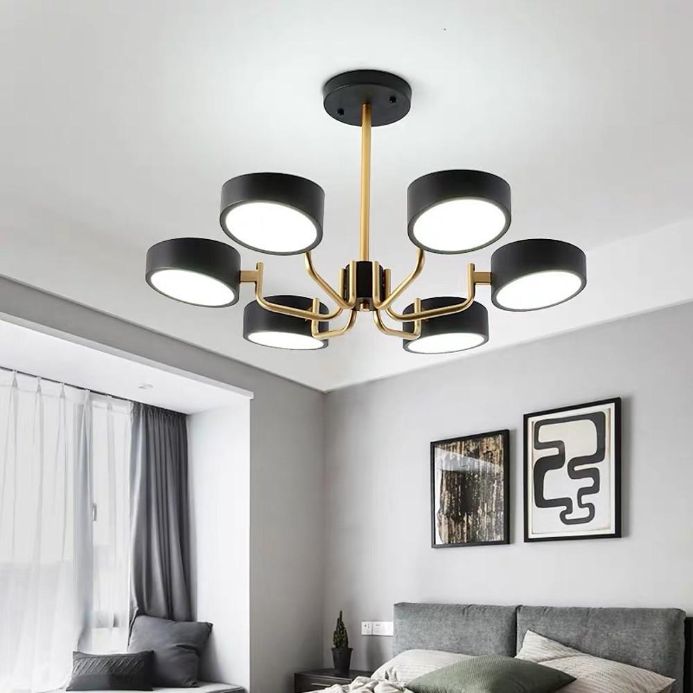 6-Light Modern LED Flush Mount Ceiling Light – Metal & Acrylic