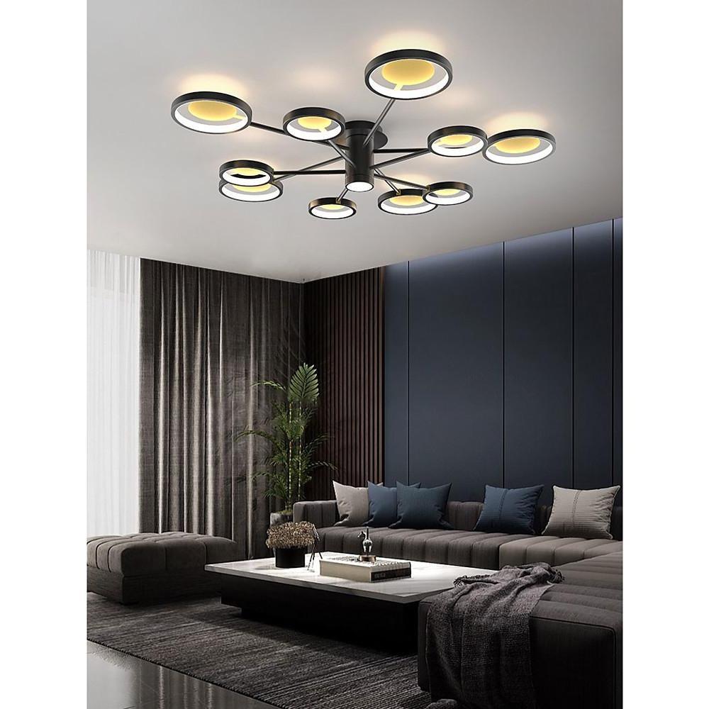 Modern Multi-Circle Flush Mount LED Ceiling Light - Industrial Style