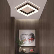 Modern Square LED Flush Mount Ceiling Light Metal Acrylic
