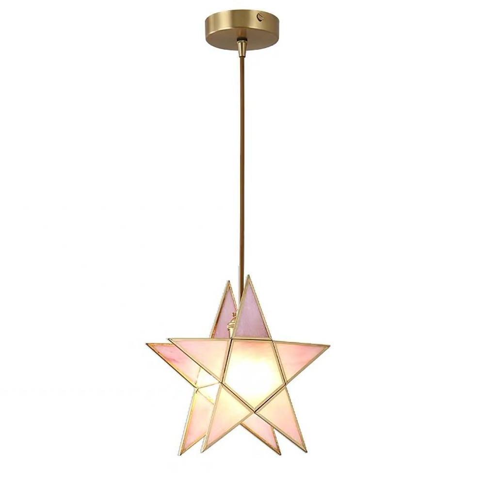 Double Star Glass Pendant Light with Copper Finish – Modern LED