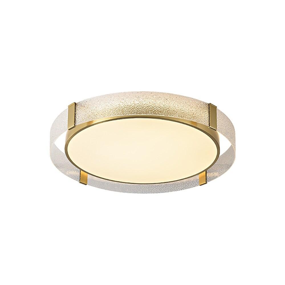 Nordic Glass Copper Flush Mount Ceiling Light LED Integrated