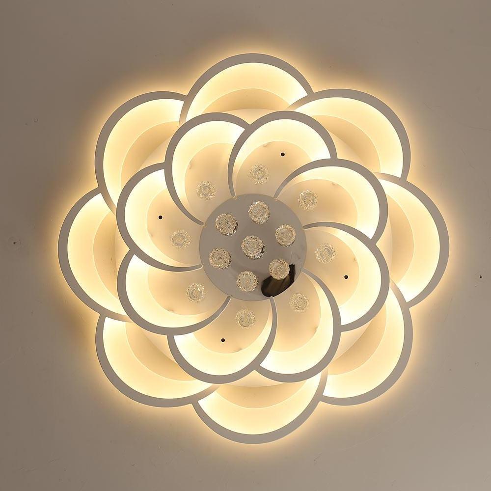 Floral Crystal Acrylic LED Flush Mount Ceiling Light - 31 Inch