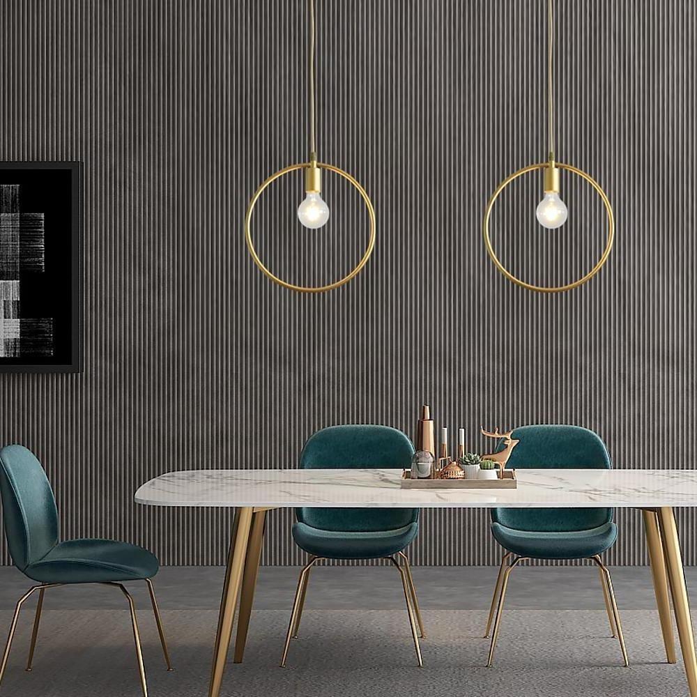 Black & Gold Geometric Pendant Light – Modern Metal Ceiling Lamp