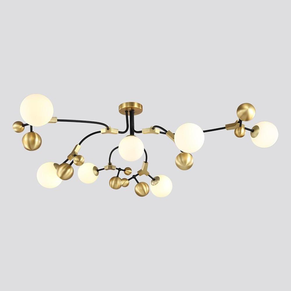 Modern Sputnik Chandelier with 7 LED Lights in Gold Finish