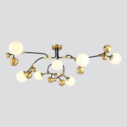 Modern Sputnik Chandelier with 7 LED Lights in Gold Finish