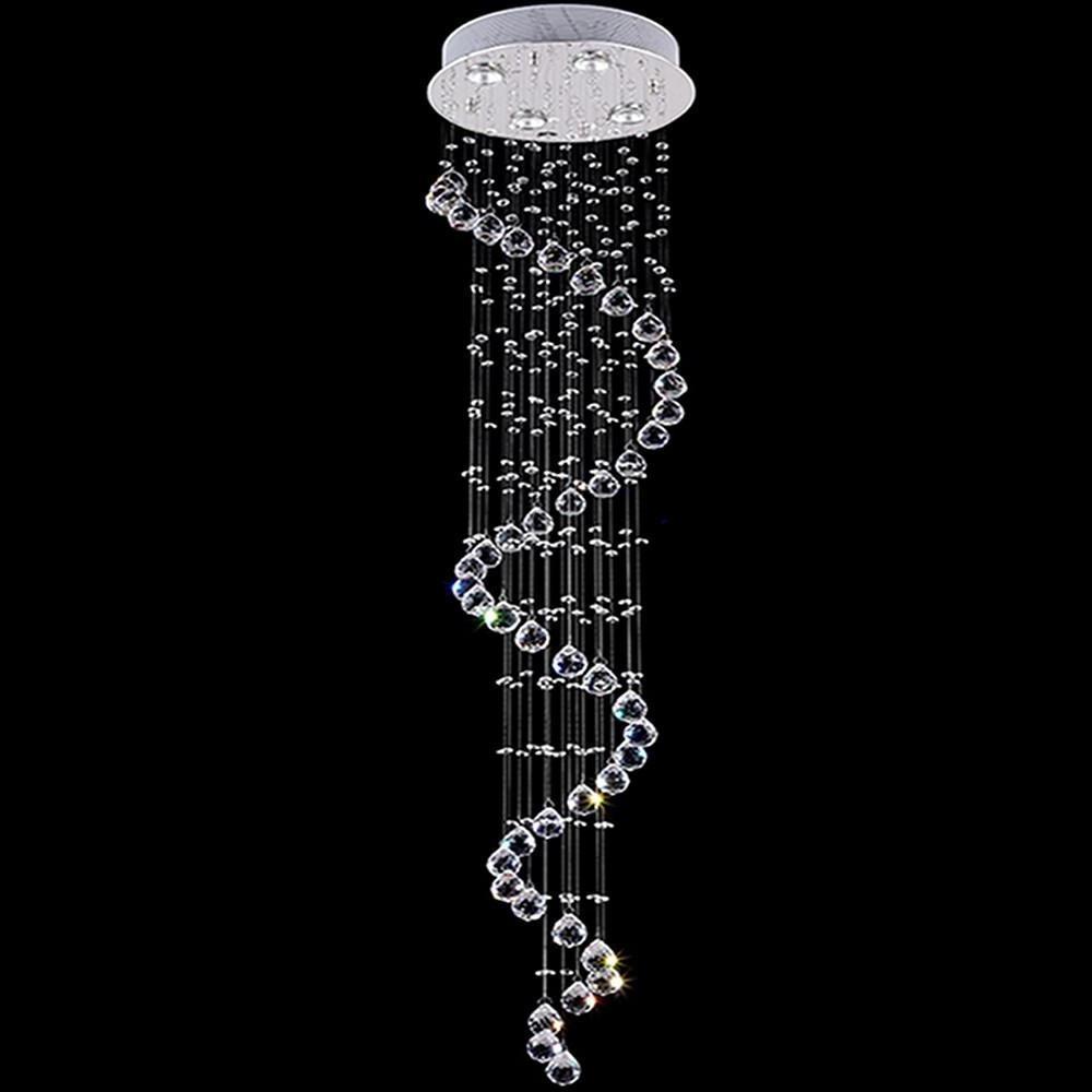 Multi Spiral Crystal Chandelier Modern Metal LED Ceiling Light