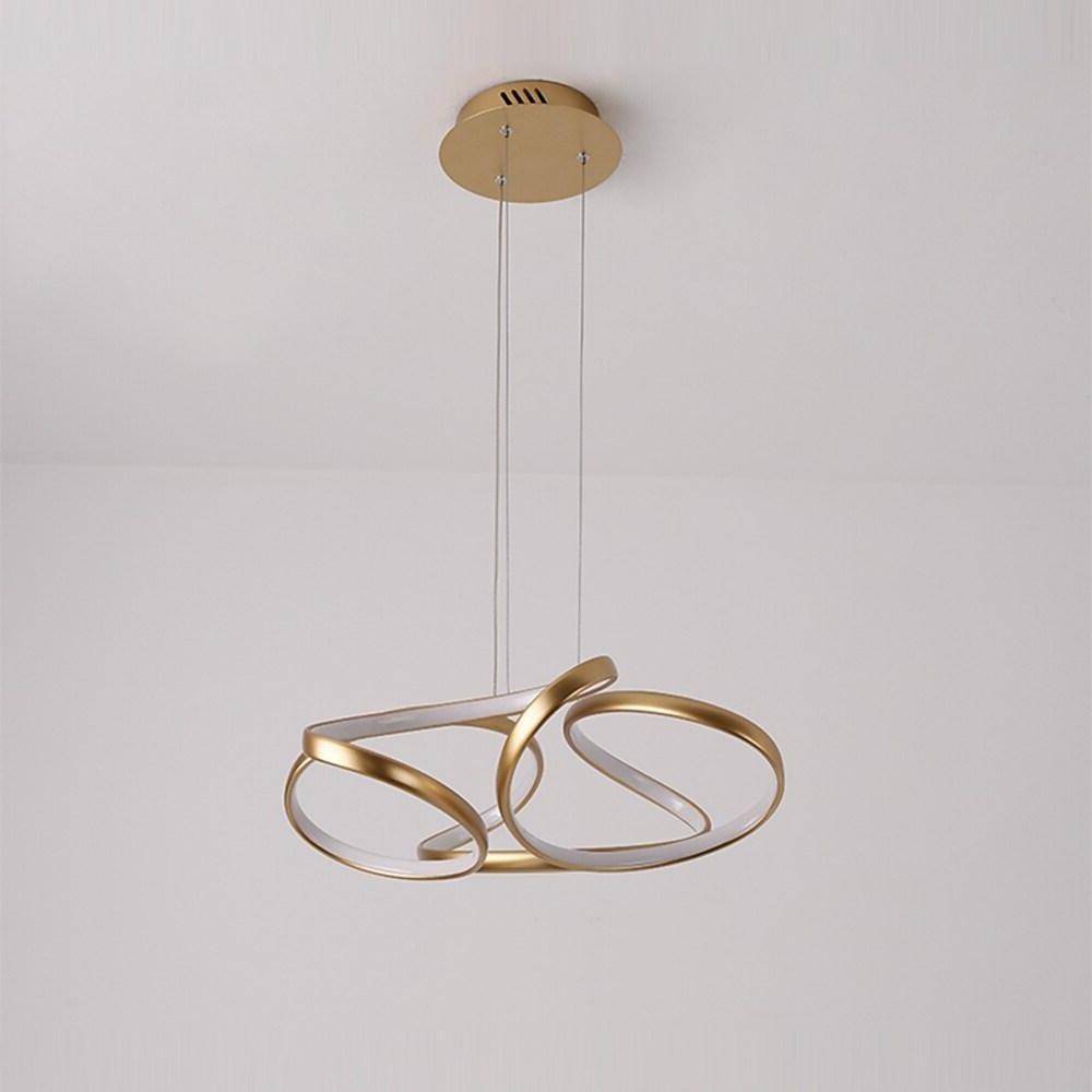 Modern Interwoven Wave Metal Pendant Light Gold Coffee Finish