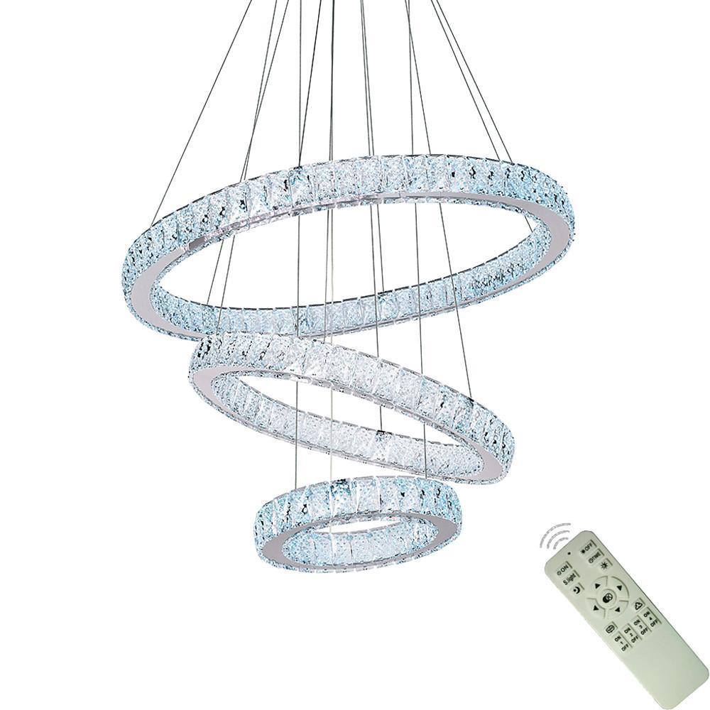 Modern Geometric Circle Crystal Chandelier LED Ceiling Light