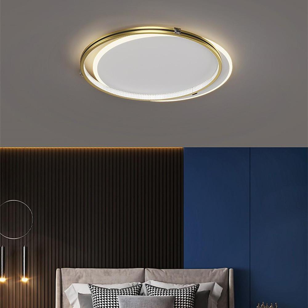 Modern Dual Circle LED Flush Mount Ceiling Light with Dimming