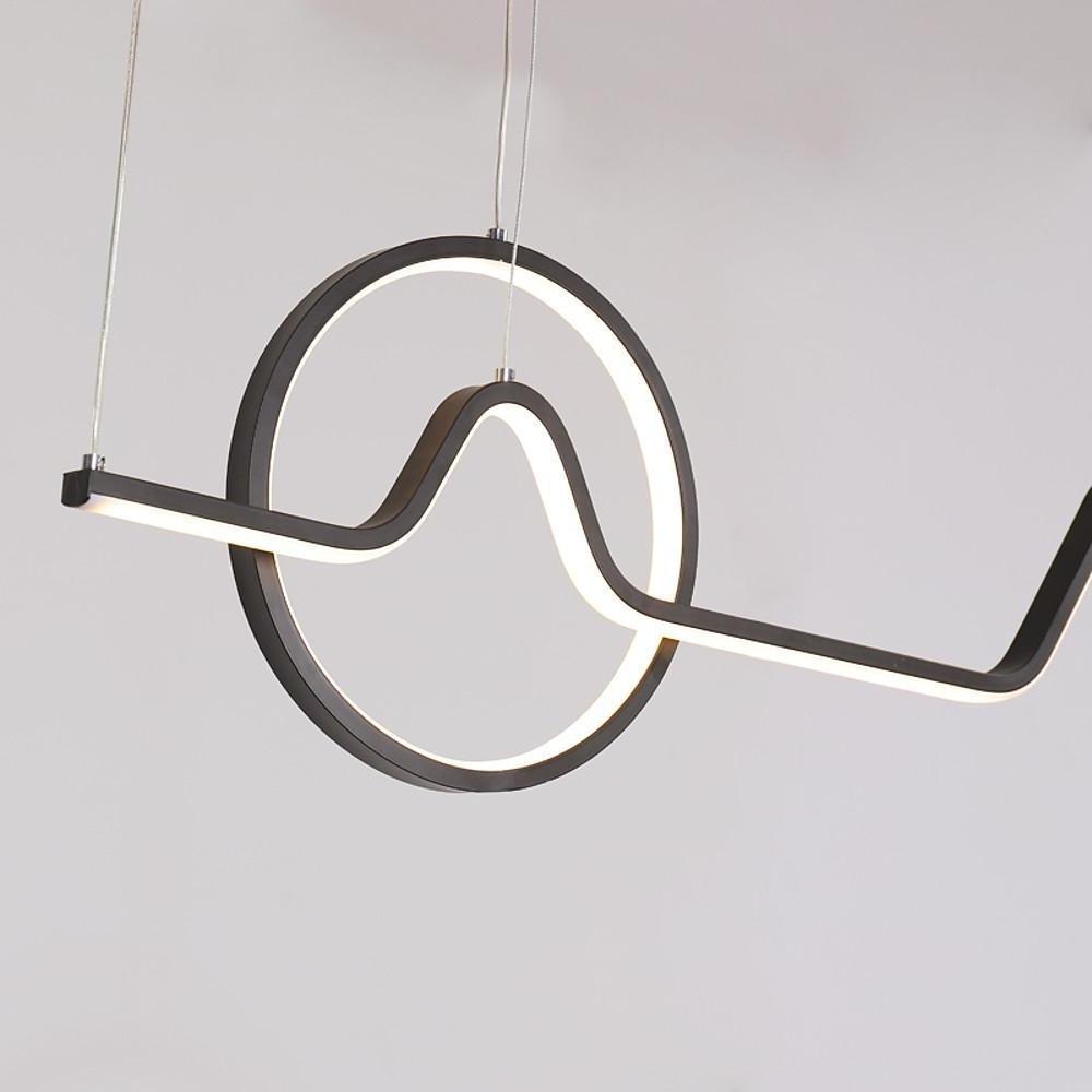Modern Circular Linear Dimmable LED Chandelier – Aluminum Finish