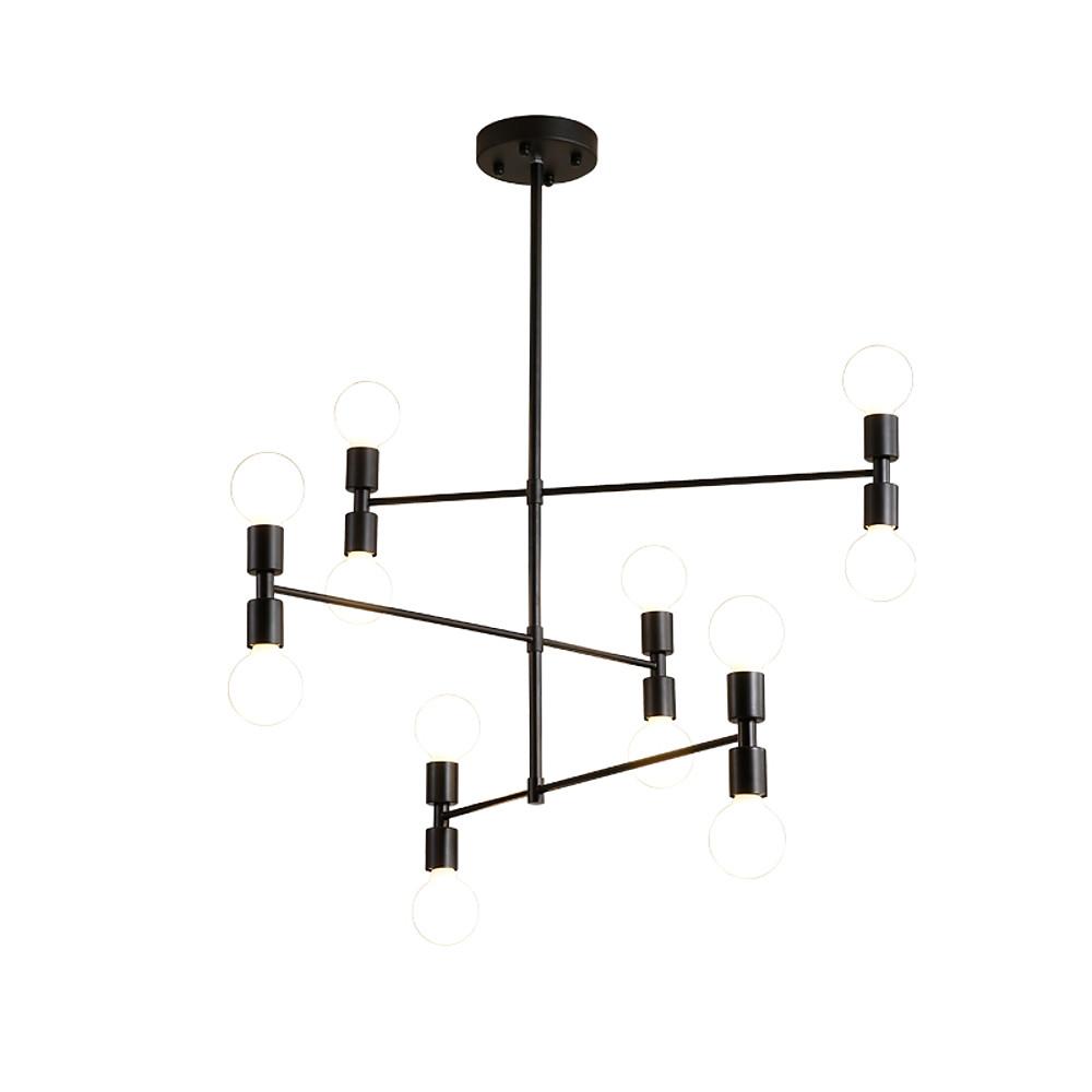 12-Light Adjustable Modern Pendant Light with Electroplated Metal