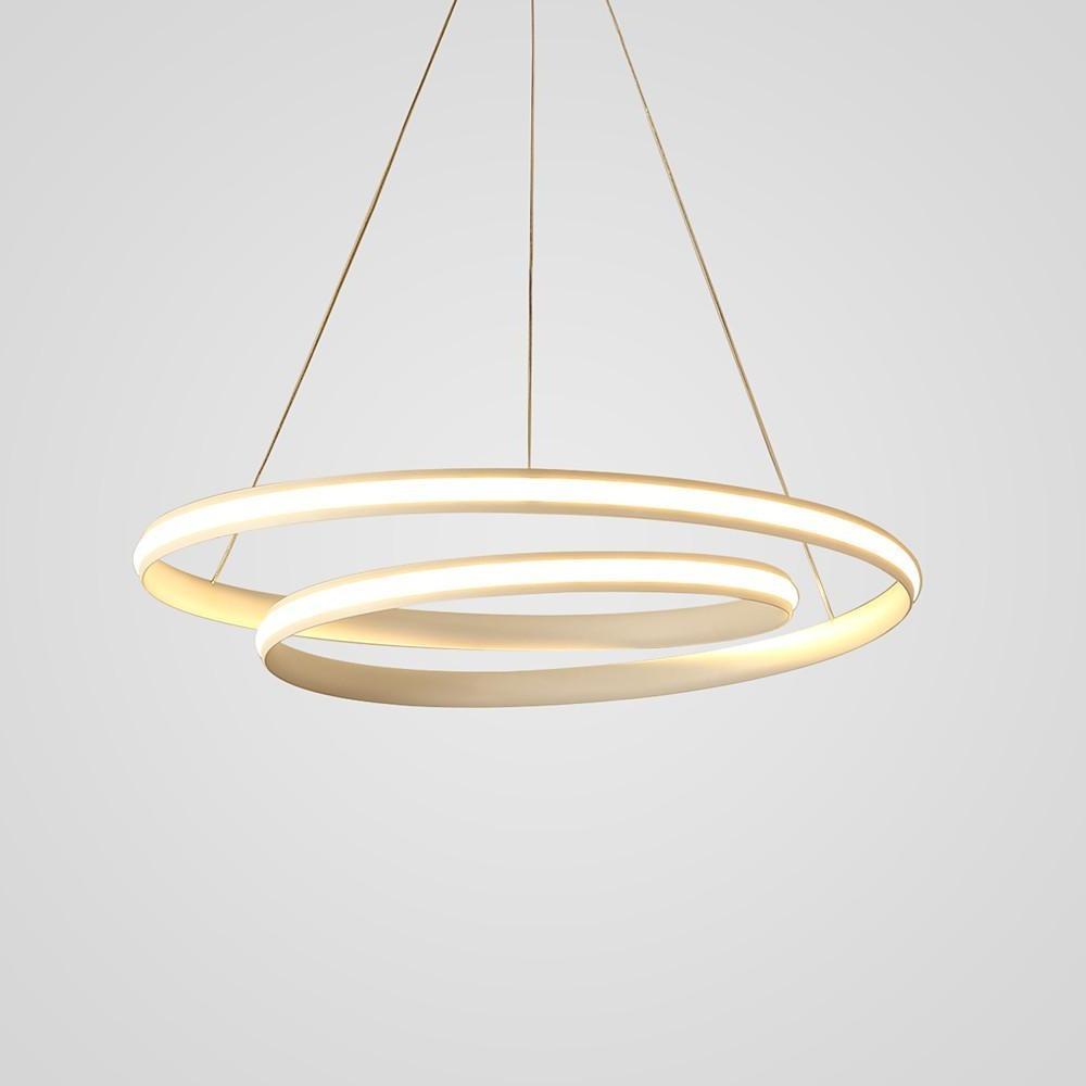 18" Spiral LED Dimmable White Modern Adjustable Pendant Light