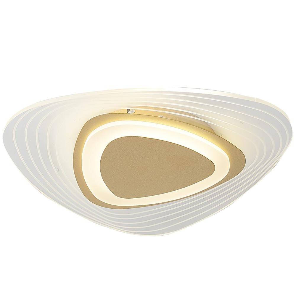 Geometric LED Semi-Flush Mount Ceiling Light Gold Metal Acrylic