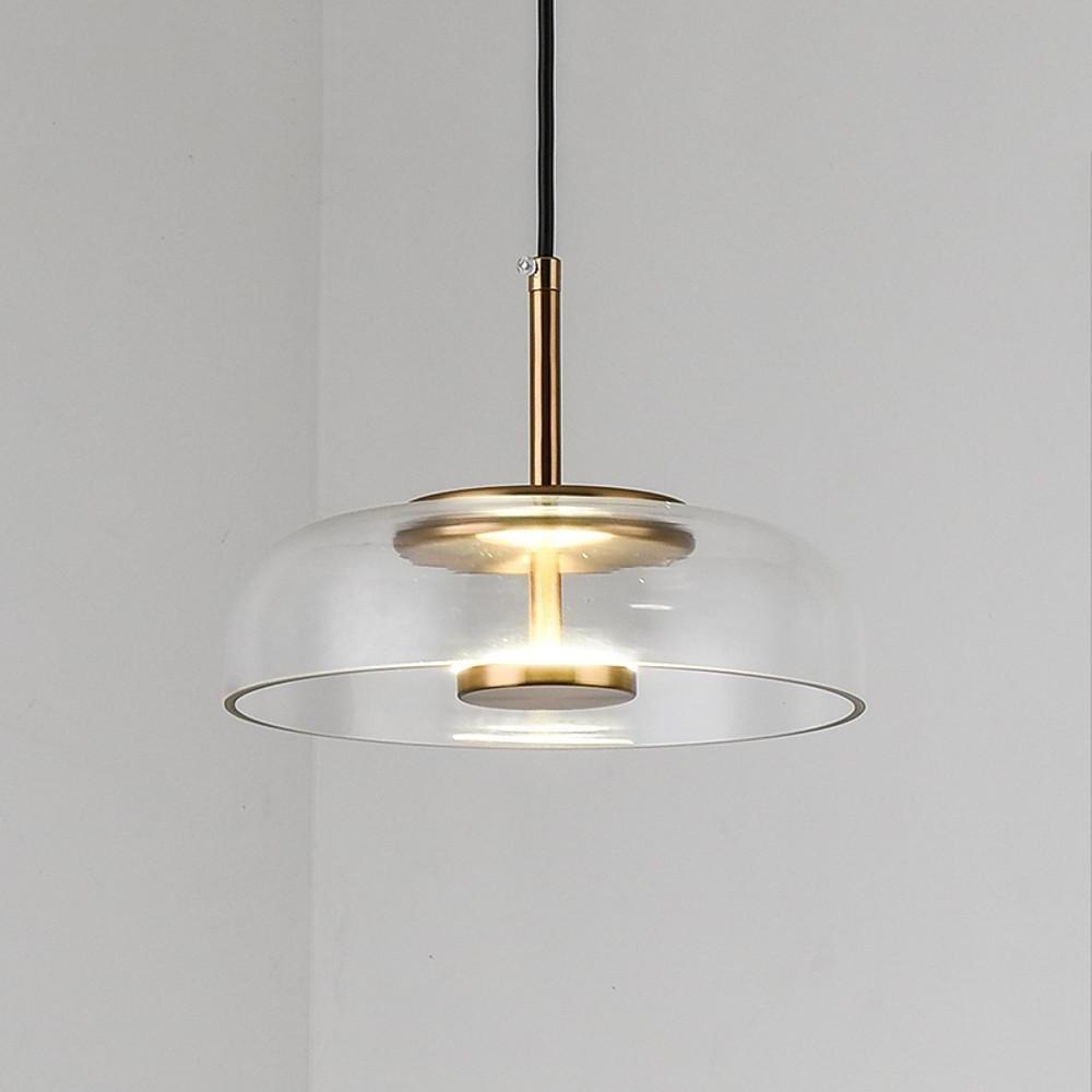 Modern Glass Pendant Light with Electroplated Metal Finish