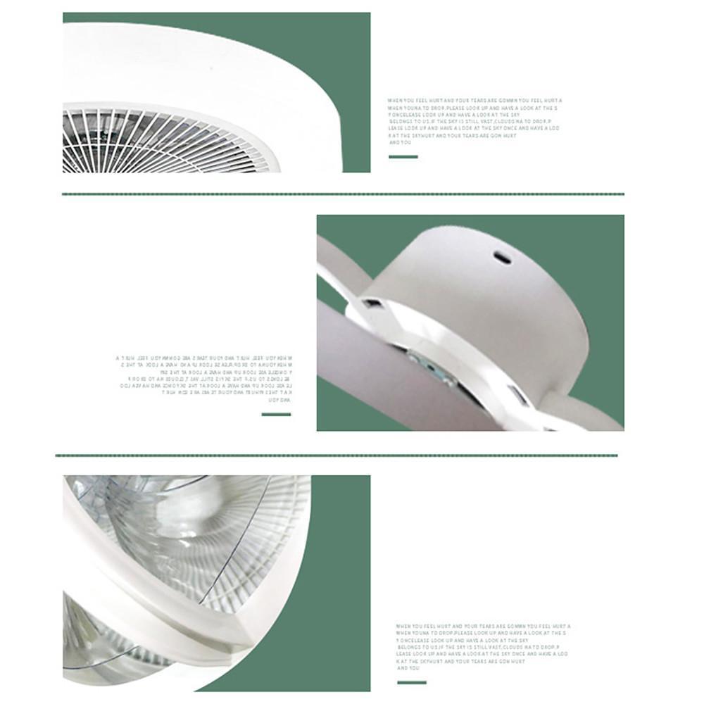 Bladeless Flush Mount Ceiling Fan with LED Light & Remote Control