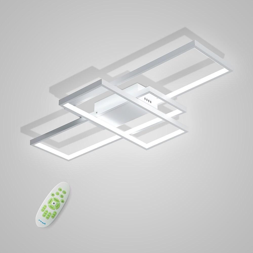 Tiered Rectangular Flush Mount LED Ceiling Light – Modern Metal