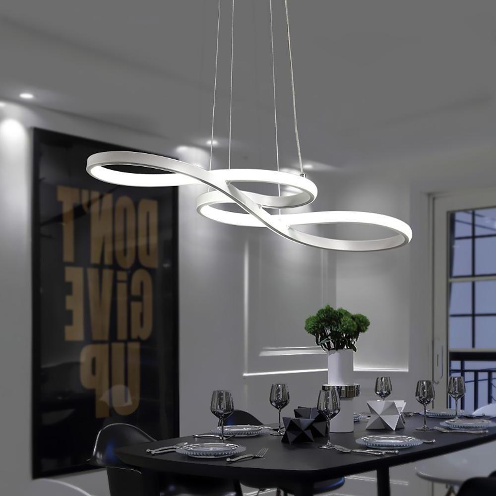 Modern Geometric Wave Chandelier Metal Silica Gel Ceiling Light