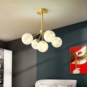 5-Globe Glass Flush Mount Ceiling Light - Modern Artistic LED