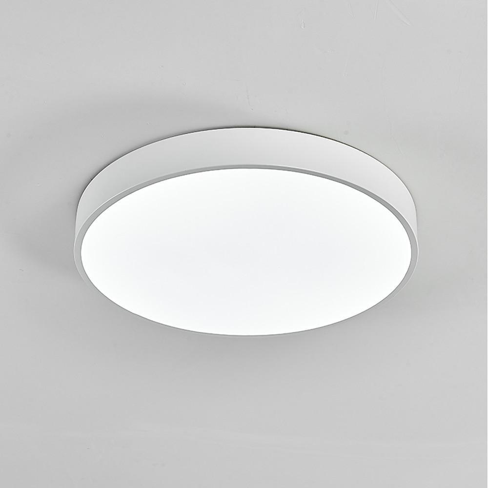 Ultra-Thin Round LED Ceiling Light Flush Mount Wood Frame