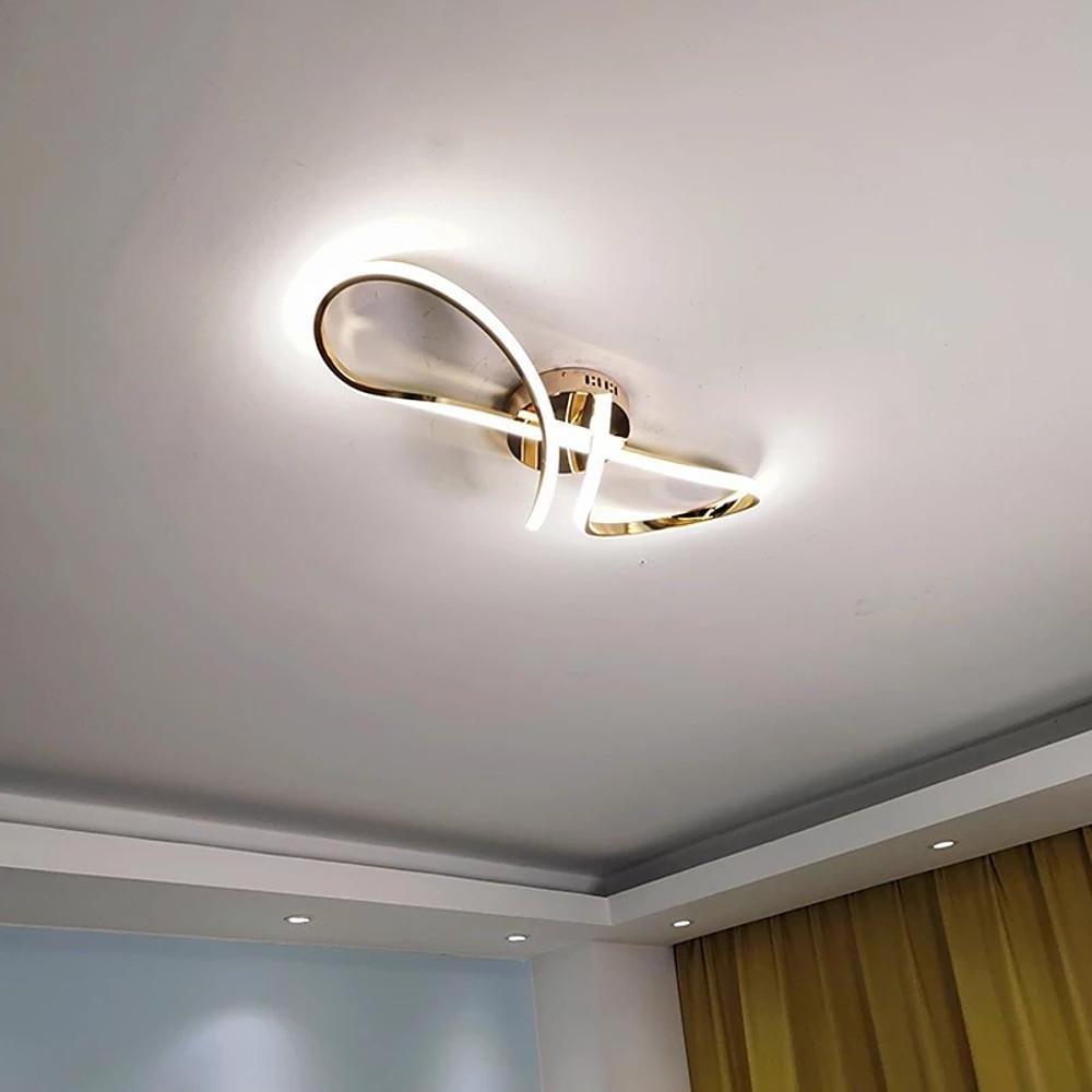 Wavy Linear LED Semi-Flush Mount Ceiling Light - Dimmable