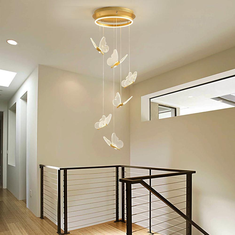 Butterfly Pendant Light Modern Acrylic Metal LED Chandelier