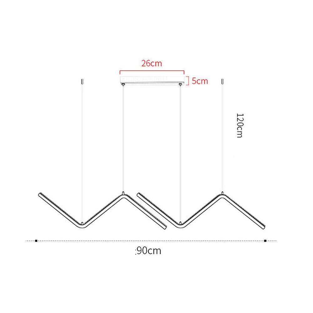 Modern Wave Pendant Light - 2-Light LED Dimmable Aluminum Fixture