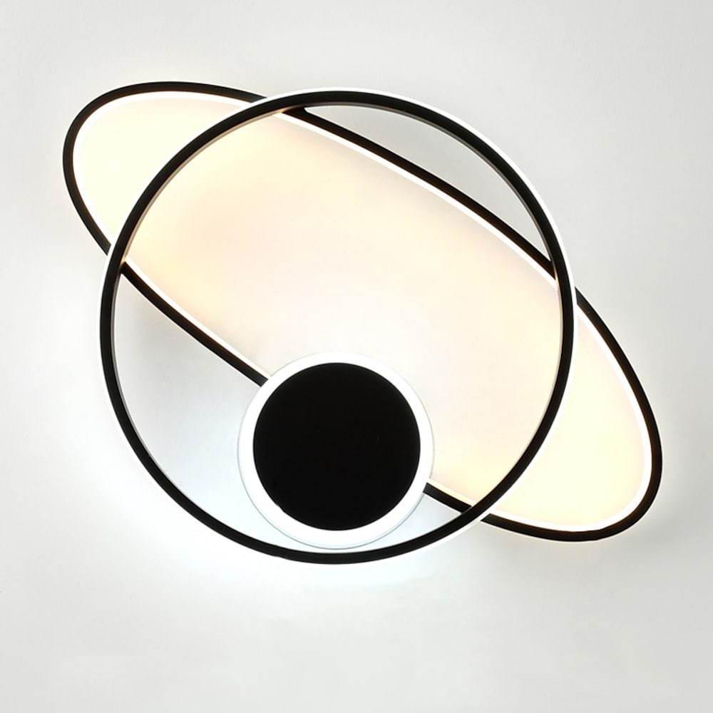 Modern Oval LED Flush Mount Ceiling Light - Metal Finish