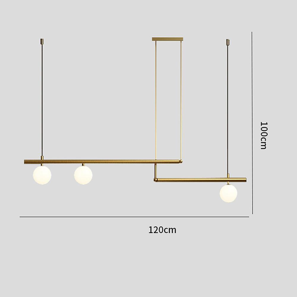 Linear Globe Pendant Light – Copper & Glass Modern Dining Lighting