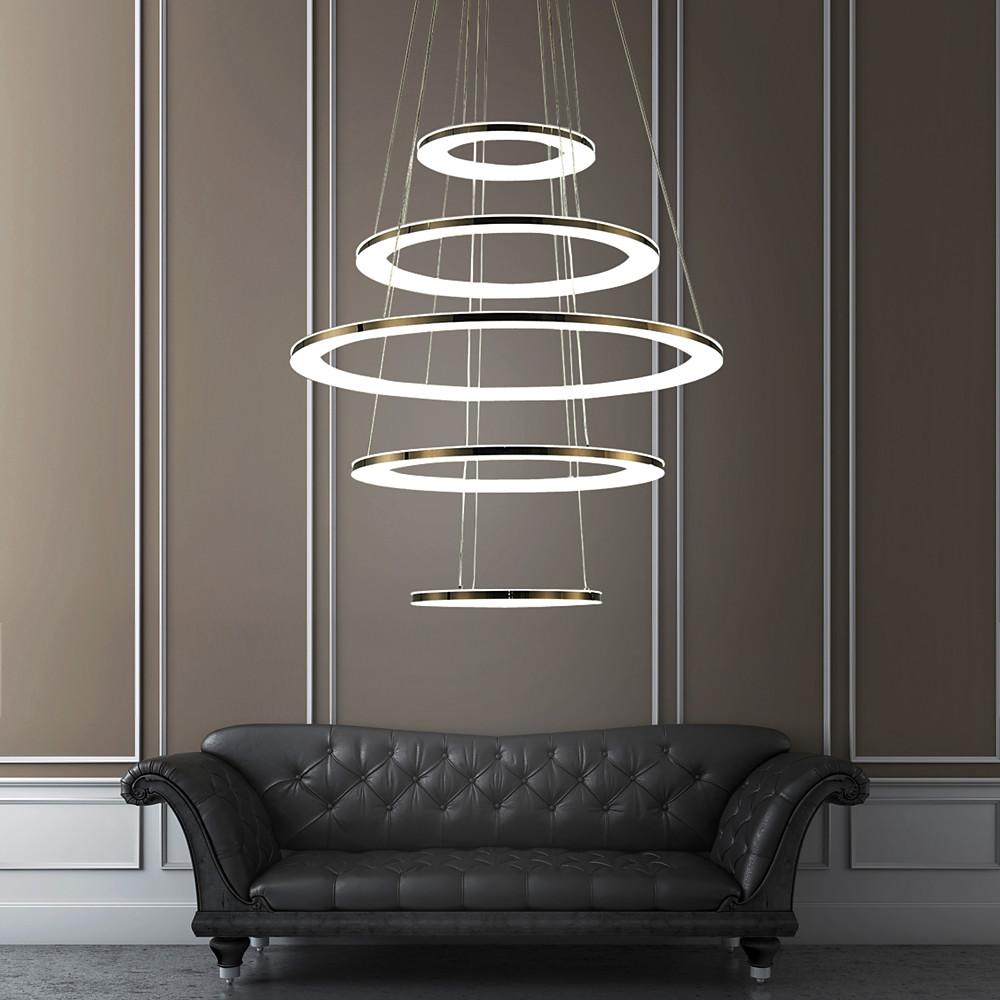 5-Tier Adjustable Modern Chandelier with Integrated LED Lights