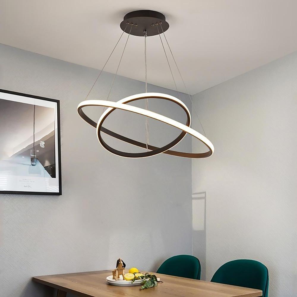 Modern Multi-Ring LED Pendant Light - Aluminum & Acrylic Chandelier