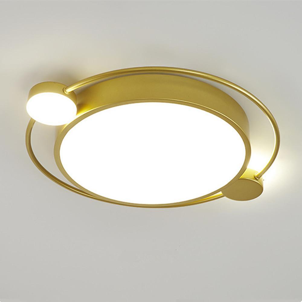 Modern Dual Round Flush Mount Ceiling Light – Gold & Black Finish