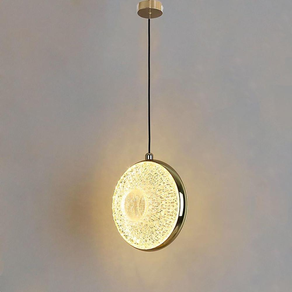 Modern Circle LED Pendant Light - Electroplated Metal & Acrylic
