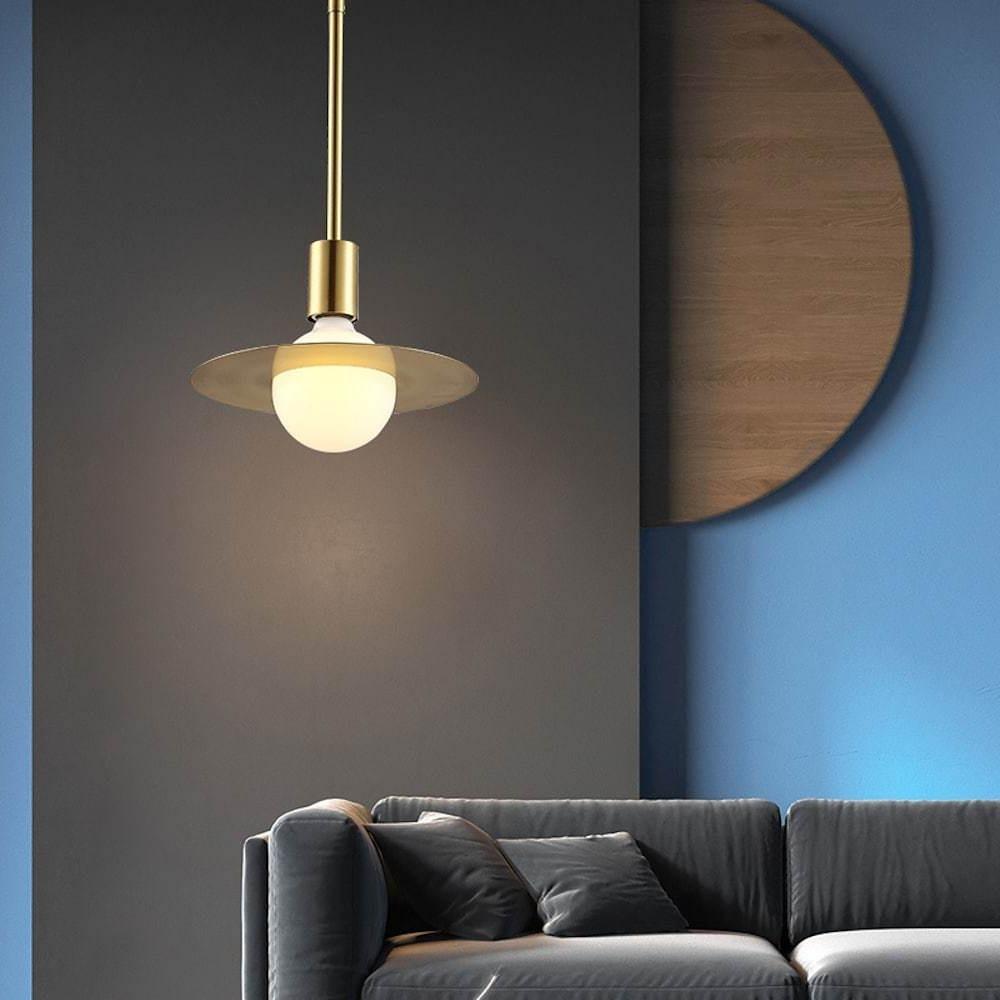 Modern Gold Metal Ball Pendant Light with Adjustable Height