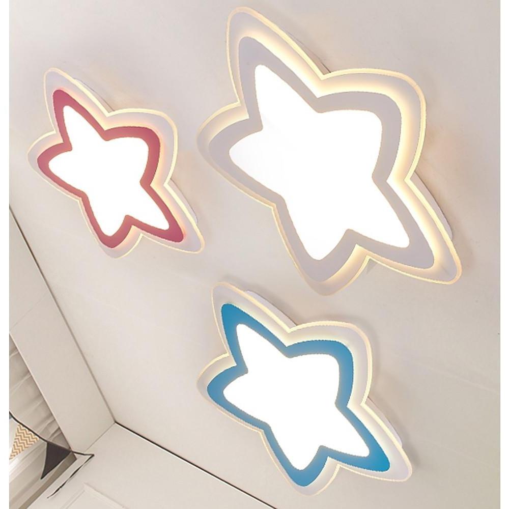 Star Shape White LED Flush Mount Ceiling Light – Modern Metal Fixture