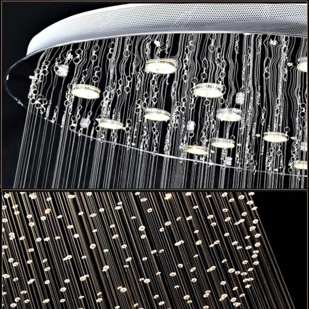 Double Sphere Crystal Metal Chandelier Contemporary Staircase Lighting