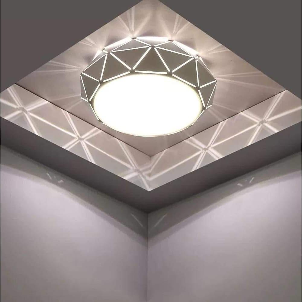 Geometric Drum LED Flush Mount Ceiling Light - Modern Metal Fixture