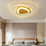 Geometric LED Semi-Flush Mount Ceiling Light Gold Metal Acrylic
