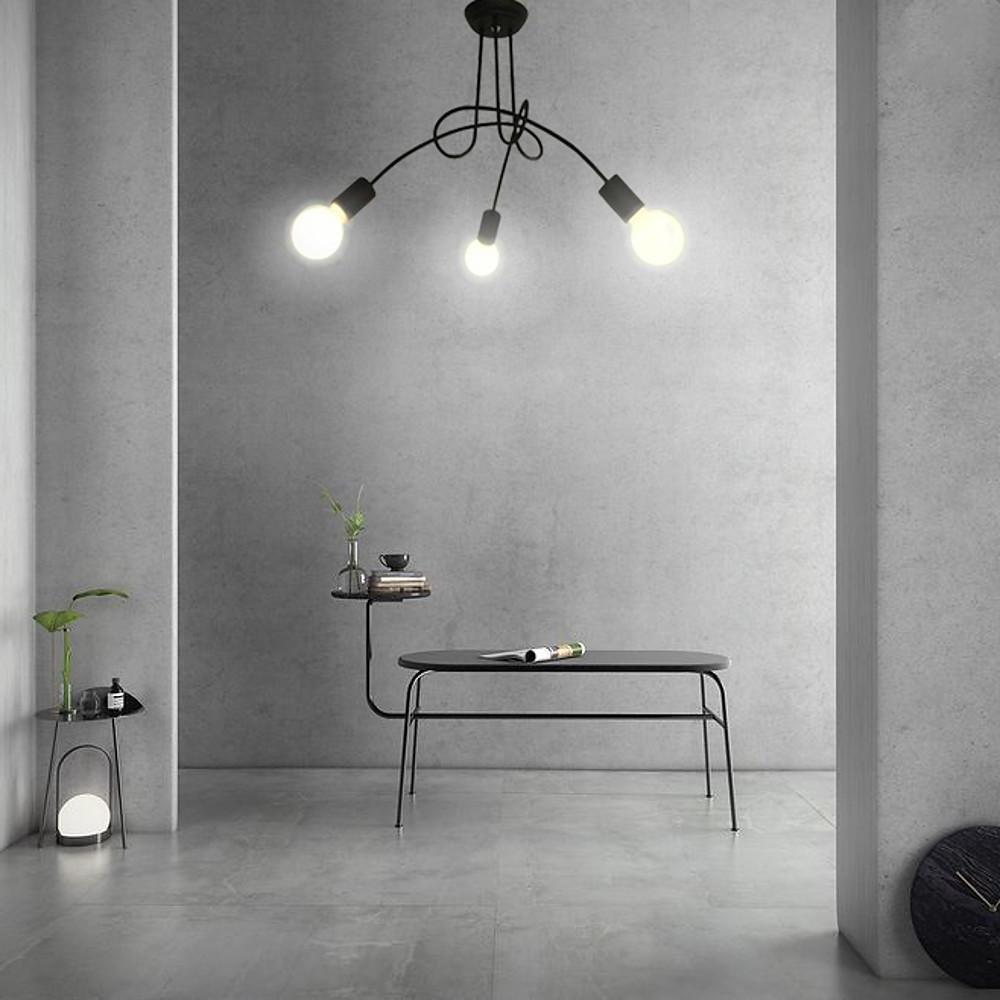 Modern Twisted Stem Chandelier - Painted Metal Candle Style Light