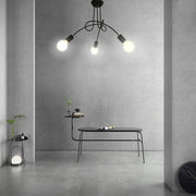 Modern Twisted Stem Chandelier - Painted Metal Candle Style Light