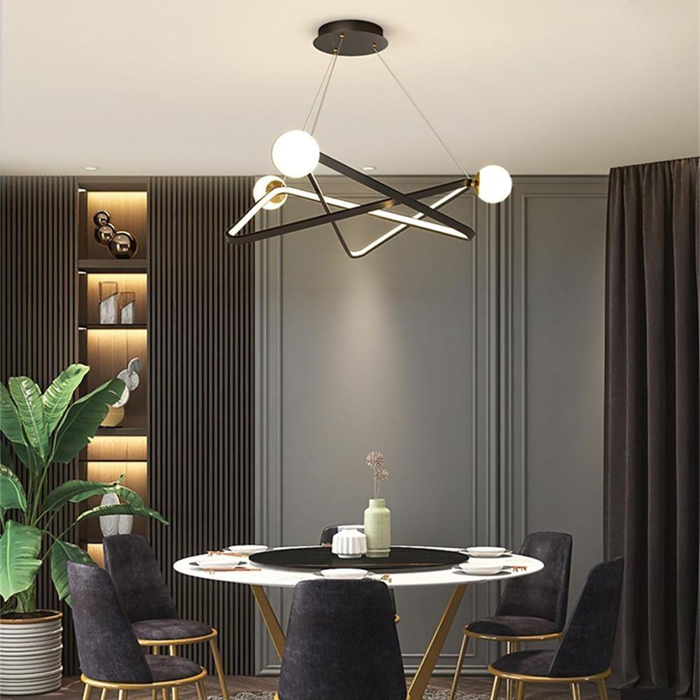 Geometric LED Pendant Light Modern Glass Chandelier