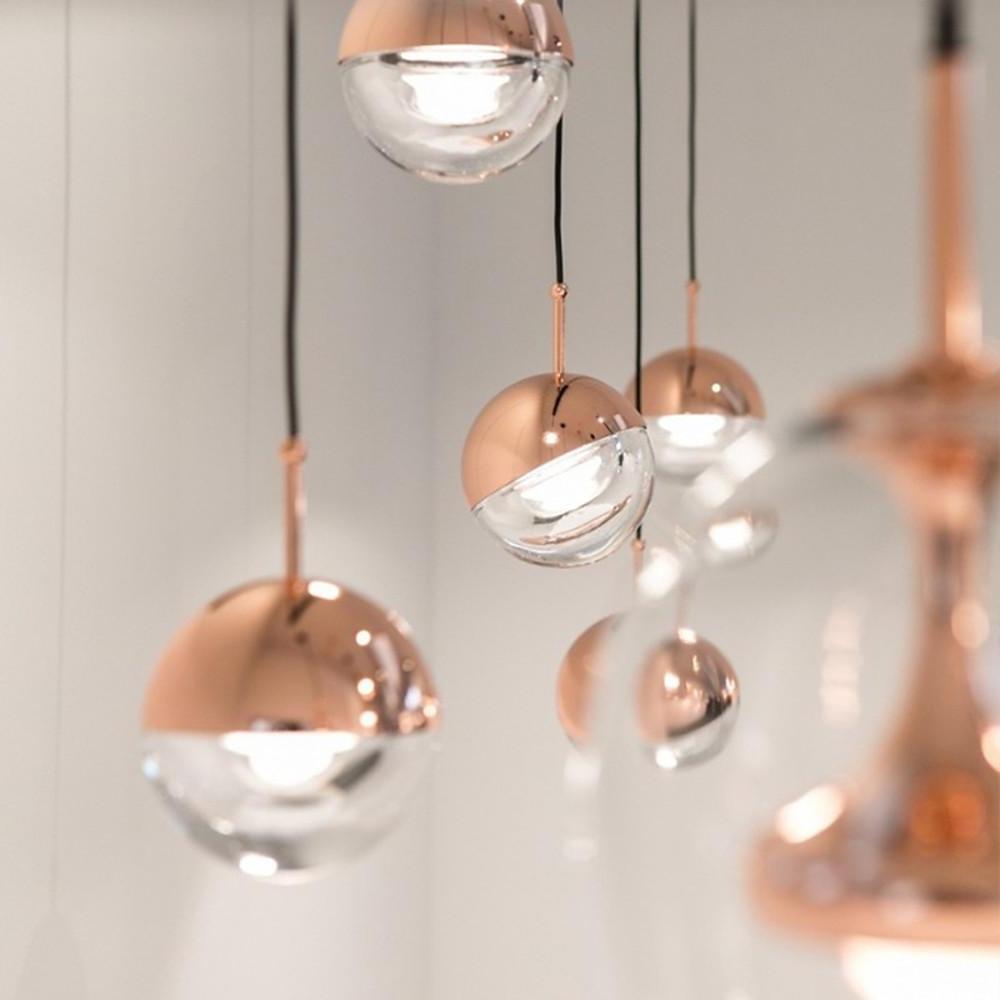 Adjustable Crystal Globe LED Pendant Light - Electroplated Metal