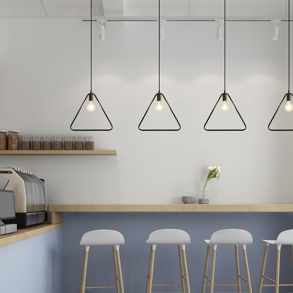Black & Gold Geometric Pendant Light – Modern Metal Ceiling Lamp
