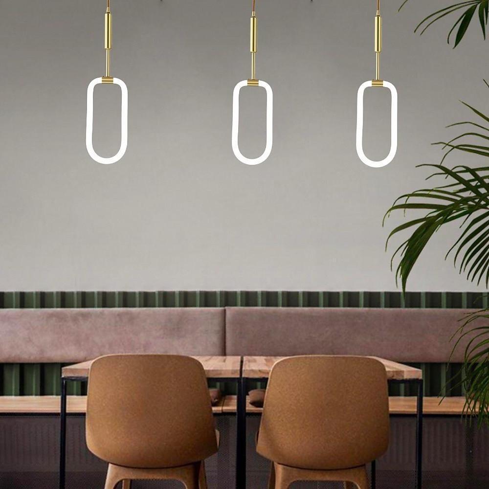 Rounded Rectangular Copper LED Pendant Light