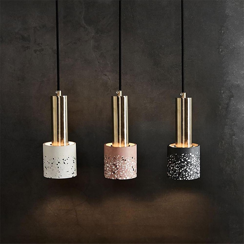 Cylinder Concrete Pendant Light Nordic Modern Single Light