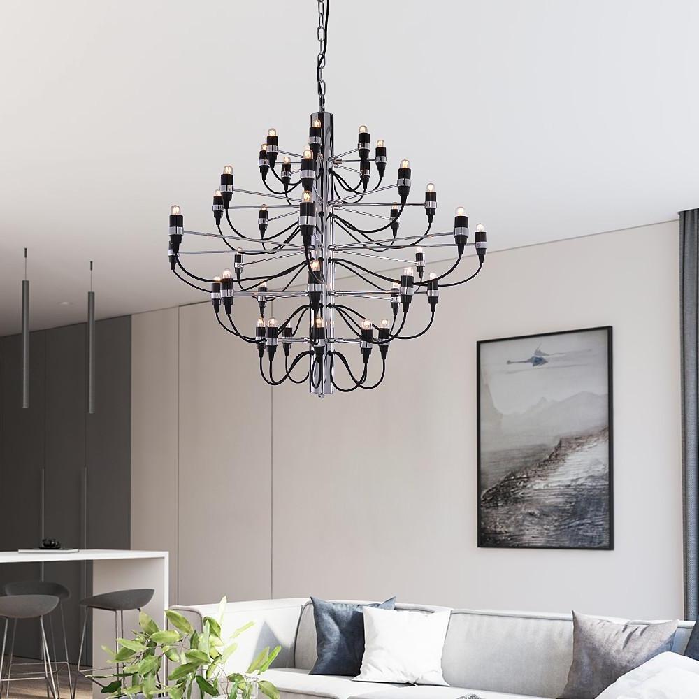 50-Light Electroplated Metal Tree Chandelier - Modern Industrial